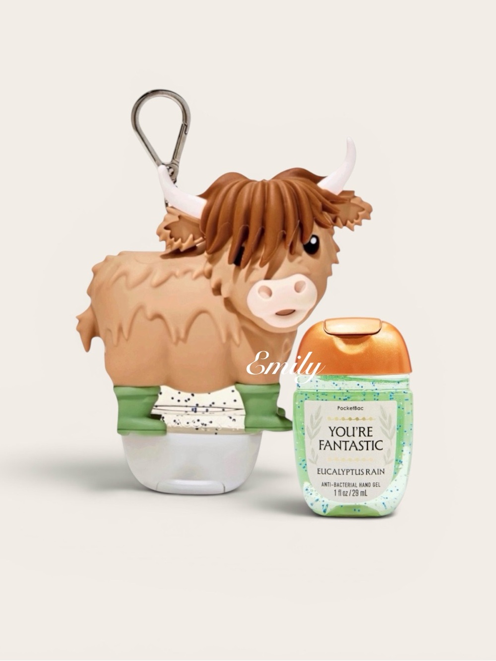 Bath & Body Works HIGHLAND COW  PocketBac Holder EUCALYPTUS RAIN Set